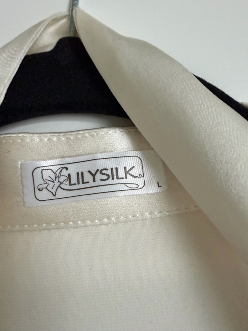 LILYSILK Silky Ivory Tie-Neck Blouse - Picture 2 of 7